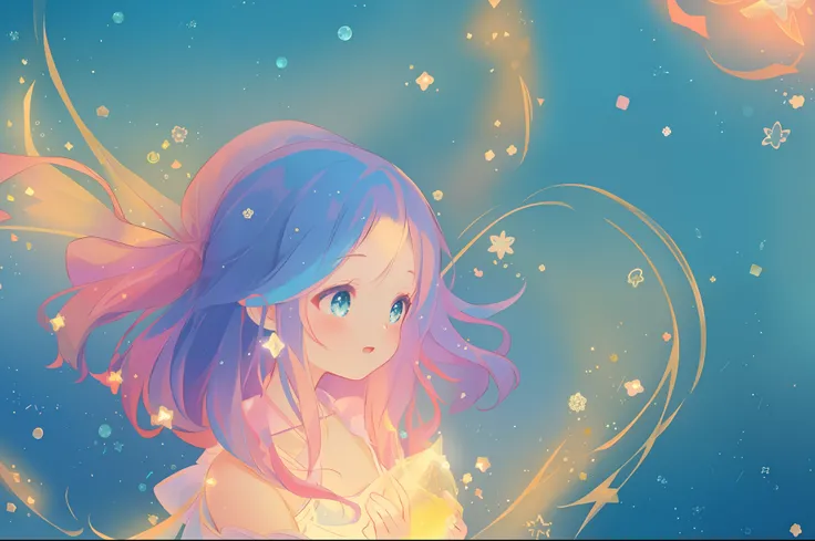 anime, princess flowing gown, glowing ethereal hair, anime girl with cosmic hair, beautiful young wind spirit, beautiful anime art style, beautiful digital illustration, inspired by Glen Keane, inspired by Lois van Baarle, disney art style, glowing aura ar...