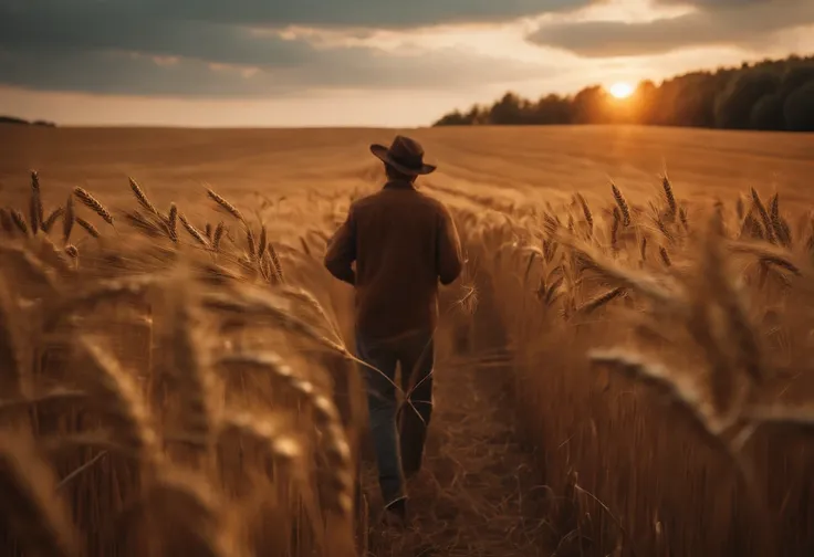 Masterpiece, best quality, (very detailed CG unified 8k wallpaper) (best quality), (best illustration), (best shade) nature harvest wheat, super meticulous , people working in the fields --v6