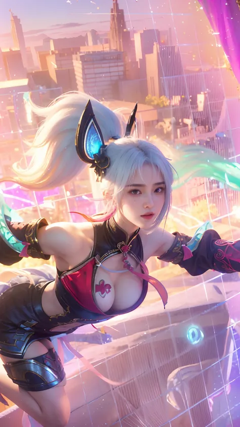 a close up of a girl,white hair, big boobs, shadowbringers cinematic, 4 k detail fantasy, a beautiful fantasy empress, game cg, xianxia fantasy, xianxia hero, 2. 5 d cgi anime fantasy artwork, cinematic goddess close shot, ruan jia and artgerm, wow 4 k det...