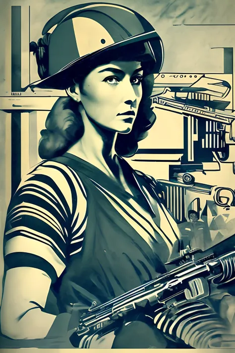 a woman with the machine gun. --auto --s2