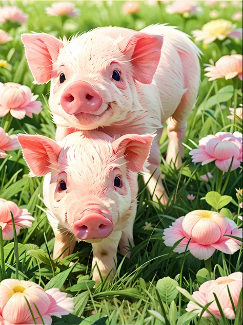 a pink pig on the grass,  ultimatepinkpig