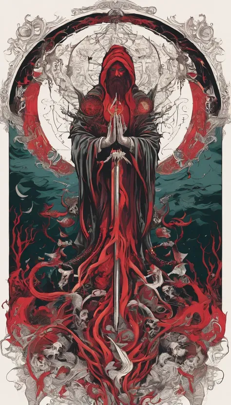 From the depths he emerges, jesus 
The Cthulhus Parade in crimson hues.
Whispers of the otherworldly echo,
A festival where madness and beauty fuse.

In the night sky adorned with abyssal splendor,
Feathers stained with blood dance and soar.
Entwined by th...