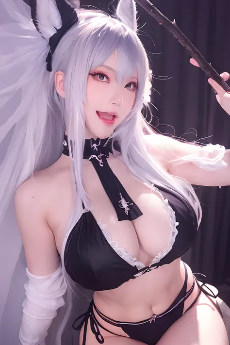 Anime girl with white hair and black clothes posing naked、Highly detailed artgerm、Detailed Digital Anime Art、ArtGerm on ArtStation Pixiv、Guweiz on the Pixiv art station、ArtStation pixiv Guweiz、Fanart Meilleure ArtStation、::rossdraws、Trending on ArtStation ...