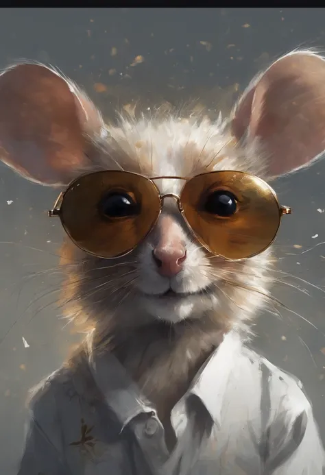 Perfect centering, Cute mouse, Wear a suit, Wearing sunglasses, cheerfulness, Standing position, Abstract beauty, Centered, Looking at the camera, Facing the camera, Approaching perfection, Dynamic, Highly detailed, Smooth, Sharp Focus, 8K, hight resolutio...