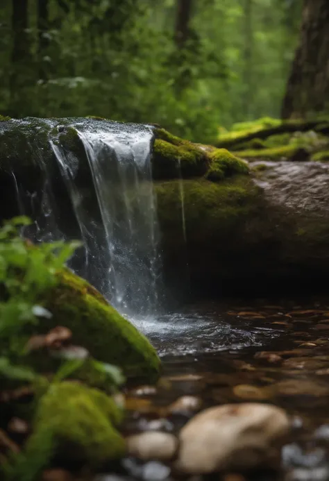 Water collection filter build inside the 4K big camping, Close up shot, Rain drop collecter