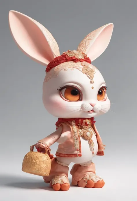 Q version of the rabbit，Cute and cute，Moon cake，laurel，themoon，The light is depicted in detail，orange tint，oc rendered，high qulity，tmasterpiece，Hyper-realistic，Ultra photo realsisim，8K，super-fine，ultra - detailed，Ultra-wide angle of view，dynamic viewing an...