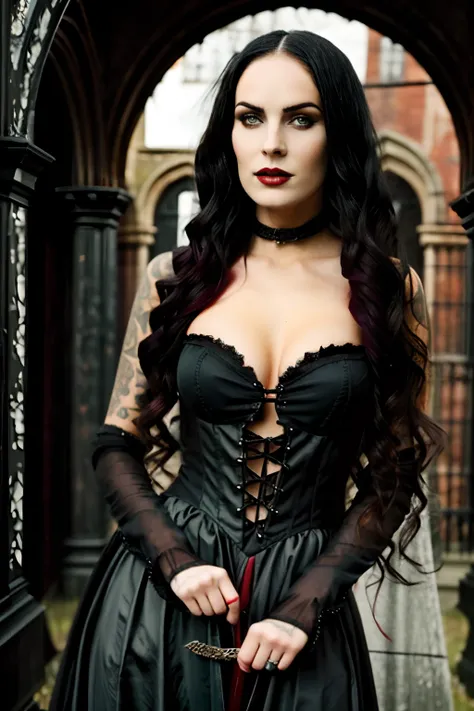 Gorgeous sexy woman (megan) as Gothic queen and beautiful vampire ; Gothic horror vibes, dark fantasy mixed with realism, androgynous vampire, goth maiden anime girl, Gothic aesthetic, female vampire, Gothic art style