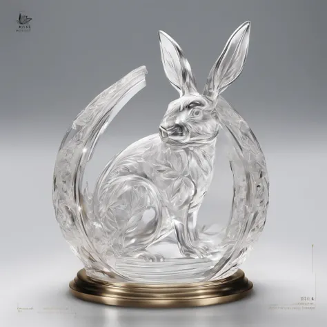 Moon,hisui,crystal-clear,semi transparent,treasures,precious,Beautifully carved,,Cute rabbit shape