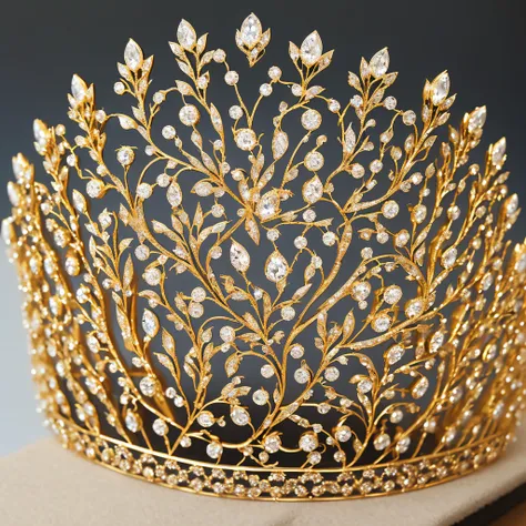 Tiara: A jeweled crown or semi-circular headpiece.