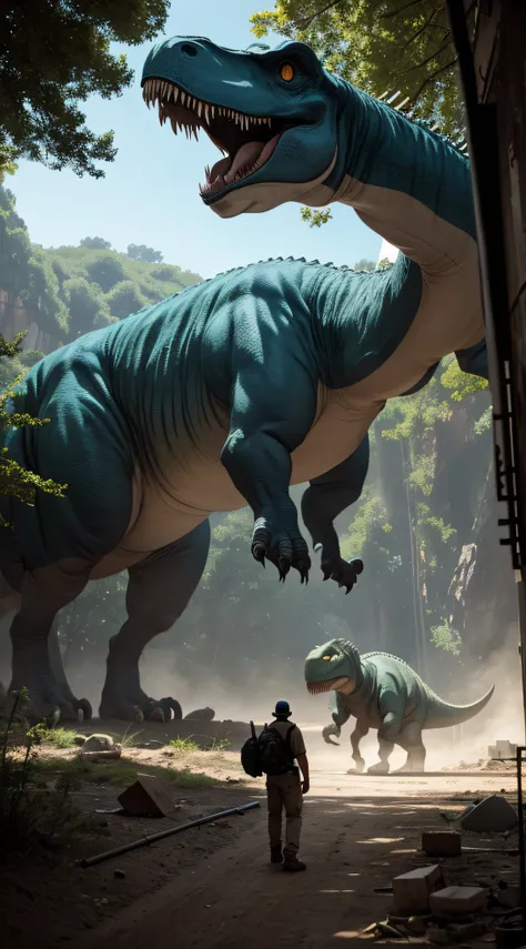 Create visuals of the massive dinosaurs discovered by Diego inside Unit 6."