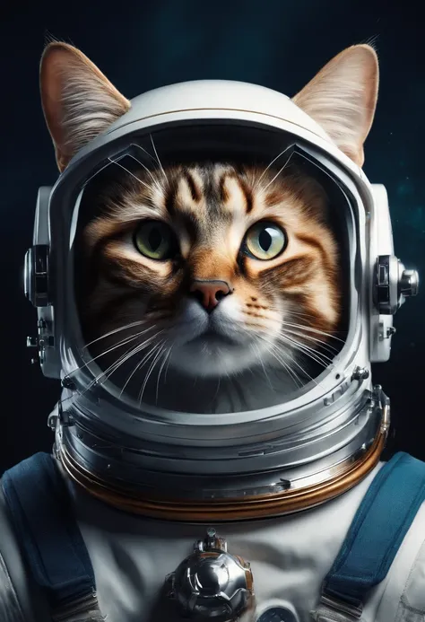 cat Wear a astronaut, Abstract beauty, nearing perfection, Dynamic, Highly detailed, smooth, Sharp focus, 8K, high definition resolution, illustration