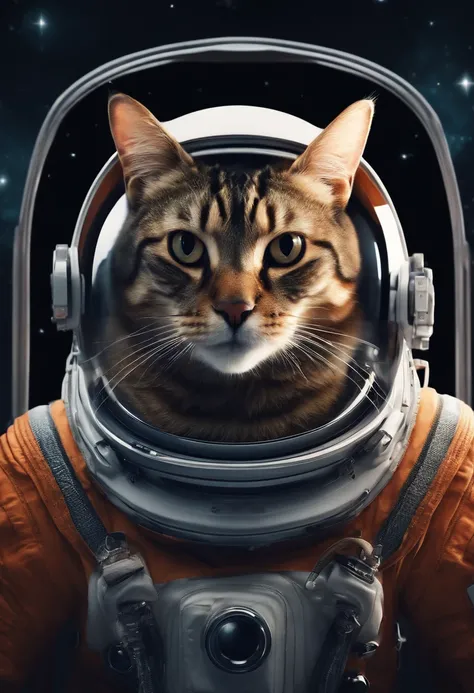 cat Wear a astronaut, Abstract beauty, Dynamic, Highly detailed, smooth, Sharp focus, 8K, high definition resolution, illustration