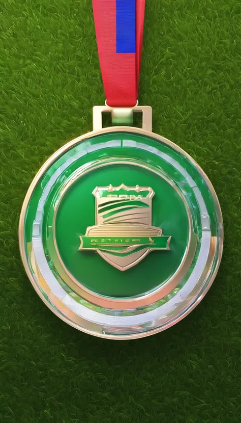 Glass round medal。  Acrylic material。Place vertically on the grass in the middle of the stadium on the runway。Athletics field