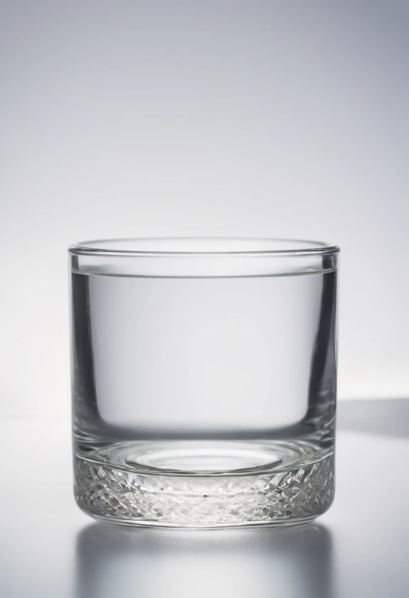 Solid white background，5 pieces of glass stacked on top of each other，A little reflection and refraction，HD