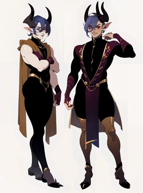 ((1male)) character concept adopt ,handsome , tiefling, horns, make-up., fullbody, desert outfit, naked hands