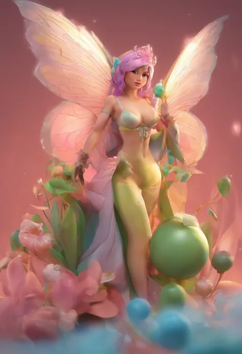 a 30 year old motherly fairy with a borderline giant and stacked build with perky breasts that have unusually coloured nipples who wears an open top and specifically cuts pants out to show their genitals, they have short hair and a irish accent - theyre co...