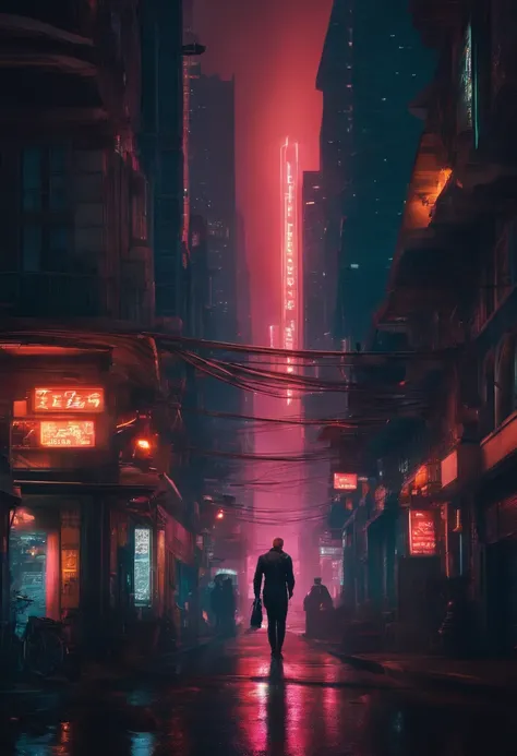 Cyberpunk night view