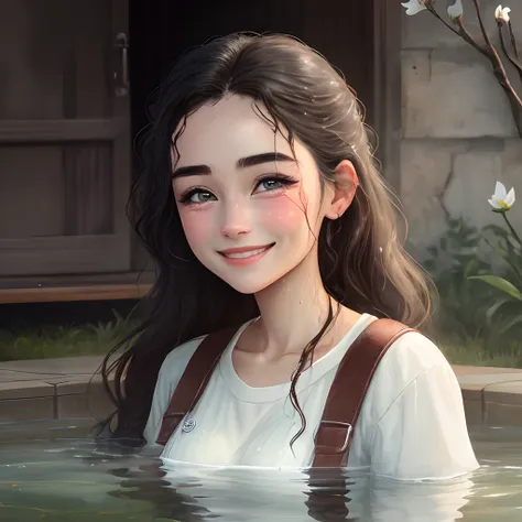 The woman was dressed in plain clothes, her face was thinly greased, and the corners of her eyebrows and eyes were full of spring, and a pair of watery eyes seemed to drip water, as if she was smiling.