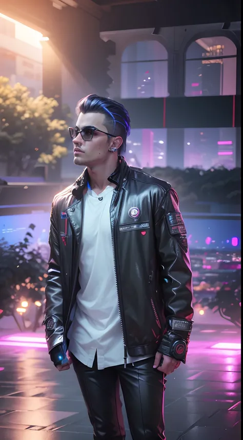 Change Background cyberpunk, handsome boy, realistic face, 8k ultra realistic