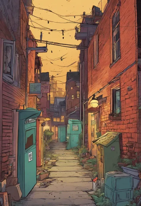 A quiet alleyway with dumpsters and dimly lit street lamps. A group of thugs are surrounding a frightened civilian, demanding their wallet.]