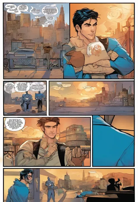 The grateful civilian, now safe, thanks Nightwing with a smile.]