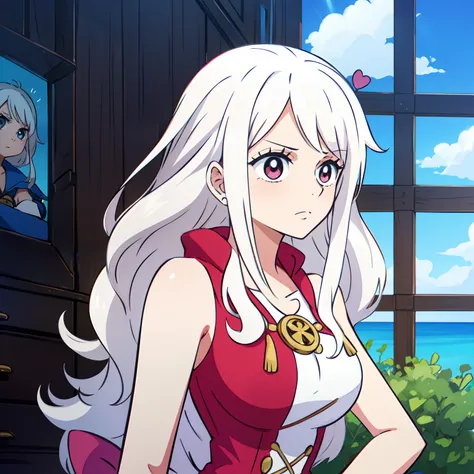 1 girl, white hair, cute, member of Heart Pirates