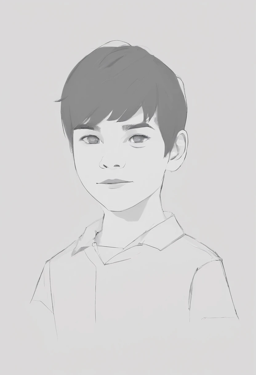 indie game art, simple, minimalist, 11 year old boy headshot