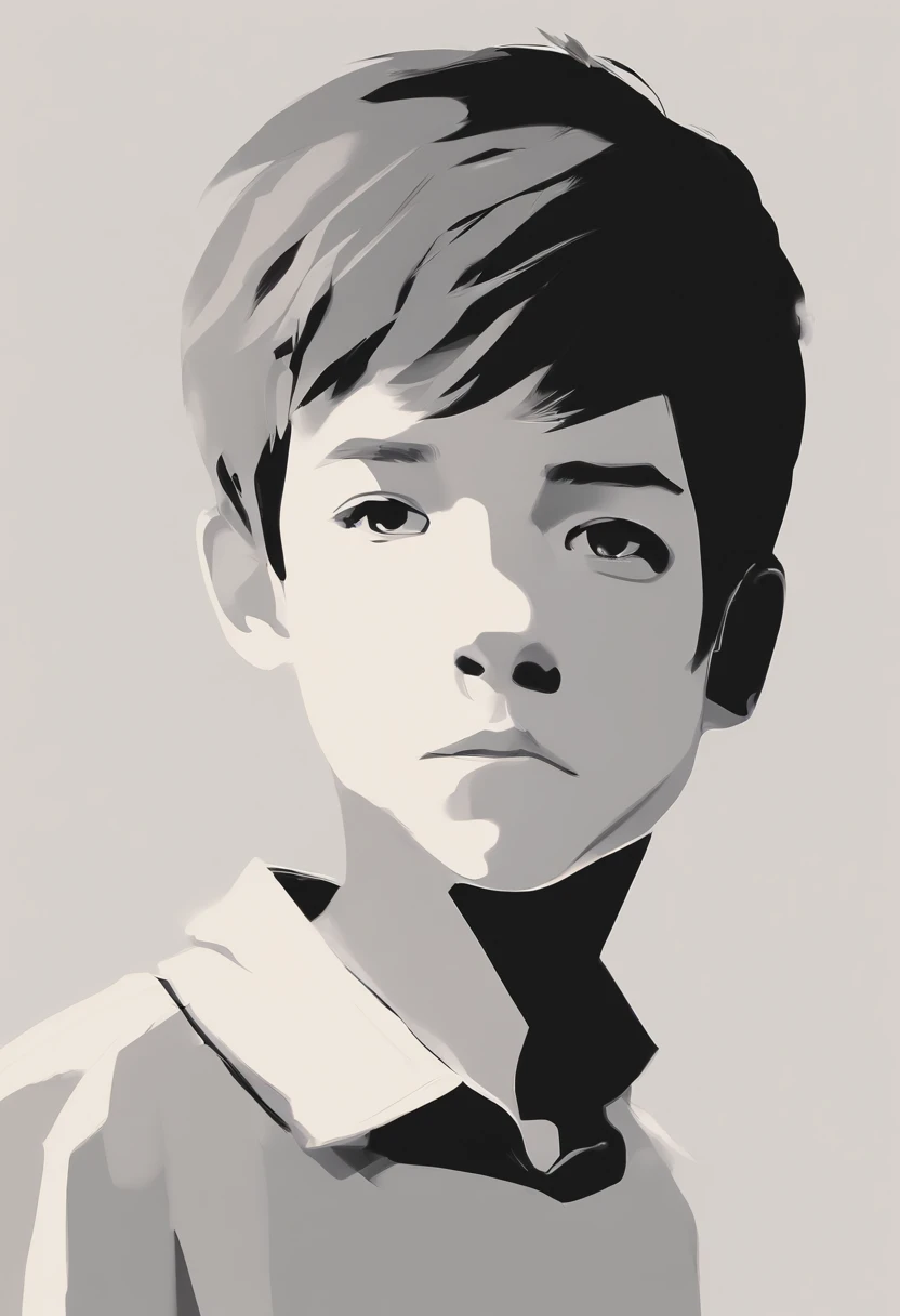 indie game art, simple, minimalist, 11 year old boy headshot