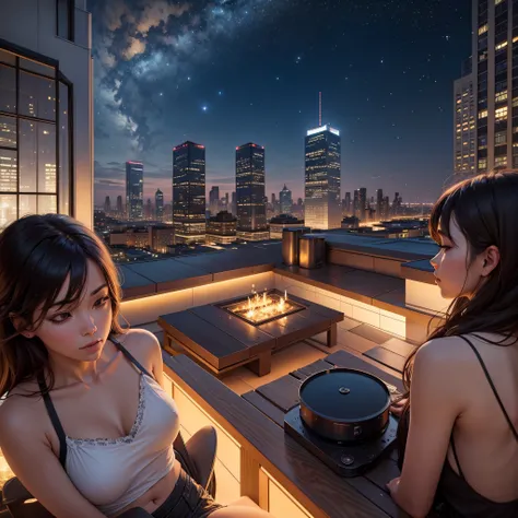 Rooftop Stargazing in the City:
Escaping to a rooftop in a bustling city to stargaze offers a contrast between the urban environment and the celestial wonders above, providing a sense of peacefulness and wonder.