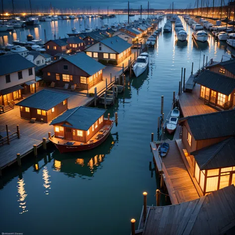 Harbor Lights and Reflections:
Harbor areas with boats gently rocking in the water, their lights reflecting off the surface, create a serene and picturesque nocturnal scene.