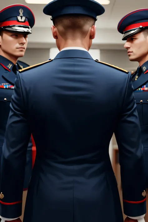 a commander with soldiers on back having suits on