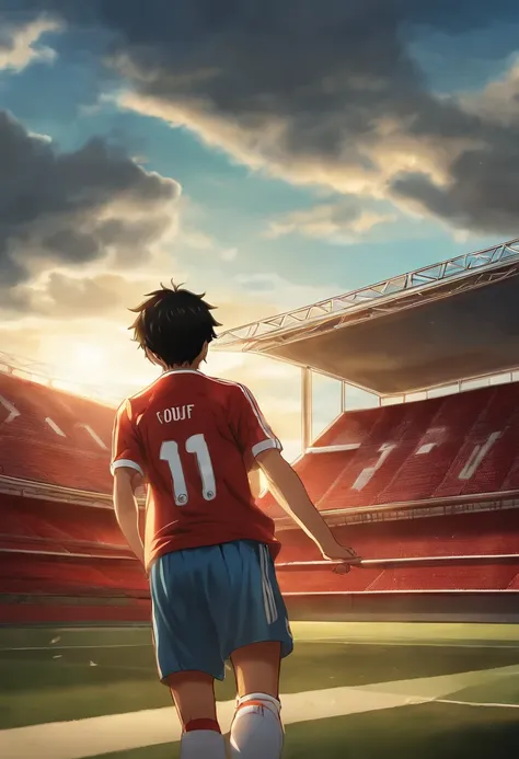 luffy dnas un stade de foot entrain de jouer de la guitare