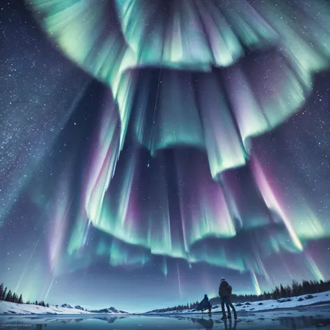 Aurora Over Frozen Lakes:
In colder regions, the Northern Lights reflecting off frozen lakes amplifies the surreal beauty, creating a mesmerizing interplay of light and ice.