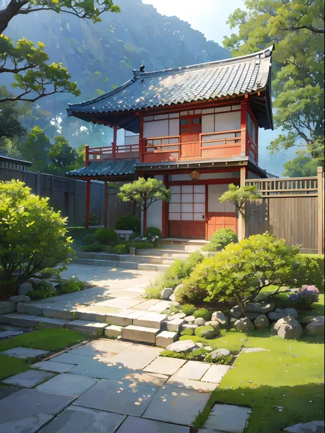 japanese house background garden