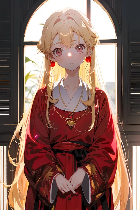 drawing on aya nakamura in anime style is a 5-year-old child, amazing and exotic kids. she has long blonde hair，gentle waves fal...