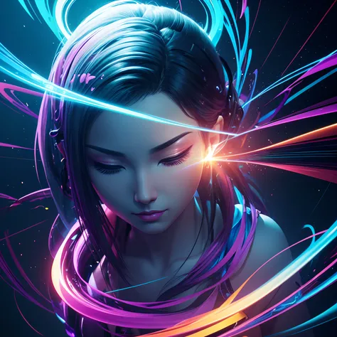 Visionary Zen Motion graphics art, glossy vibrant airbrushed photorealism