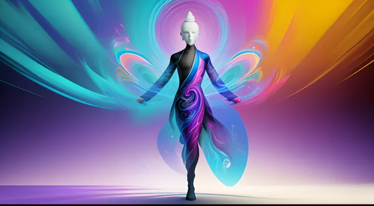 Visionary Zen Motion graphics art, glossy vibrant airbrushed photorealism