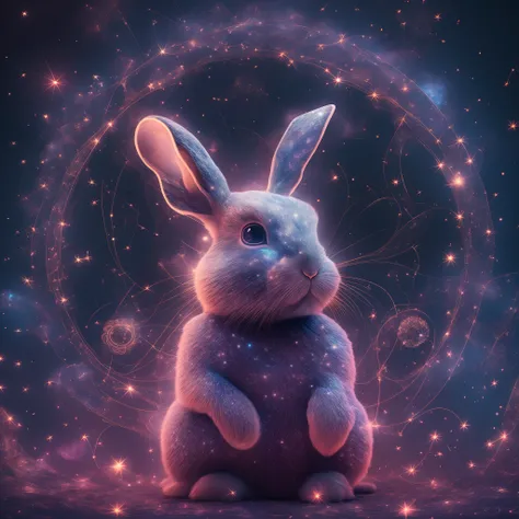 galaxias, spirals, space, Starcloud, stars, Smoke, glitters, intricately details, [(The shape of a rabbit)+punk], The center of the picture ,rendering by octane, Ultra photo realsisim , rendering by octane, 8K, uplit ,DreamlikeArt