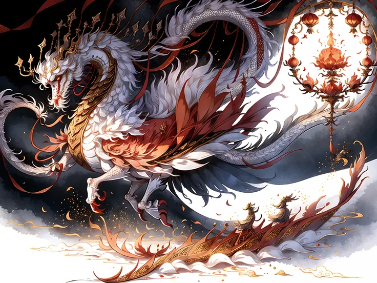 A female emperor, ancient Chinese imperial robe, majestic domineering, dragon flying phoenix dance, sunshine, clear face, clean white background, masterpiece, super detail, epic composition, ultra hd, high quality, extremely detailed, official art, uniform...