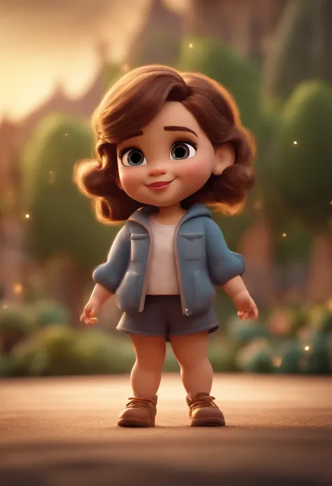 menina disney style, chibi, full body, cute, smiling, unreal engine, detailed, ultra high definition, 8k