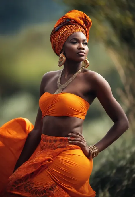 Femme africaine avec des courbes qui danse