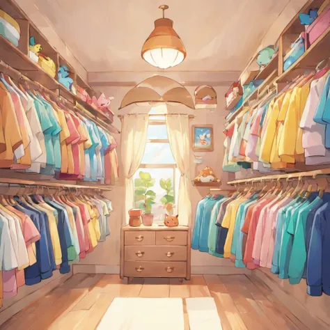 A closet full of clothes