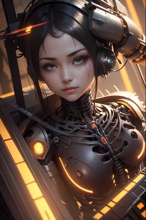 1 Mechanical Lady、((super realistic details))、portlate、globalillumination、Shadow、octan render、8K、ultrasharp、metals、Details of complex ornaments、cold color、Egyptian Detail、Internal skeleton frame　highly intricate detail、Realistic light、CGSoation Trends、radi...