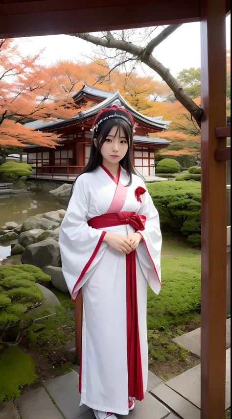 The Japan girl is a shrine priestess