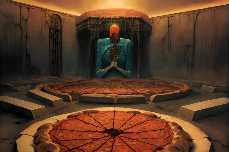 by Zdzislaw Beksinski, pizza