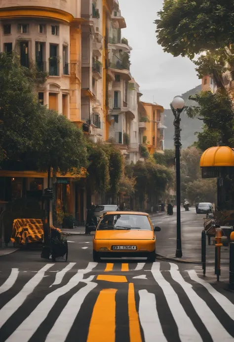 generate a zebra crossing in a sustainable neighbourhood