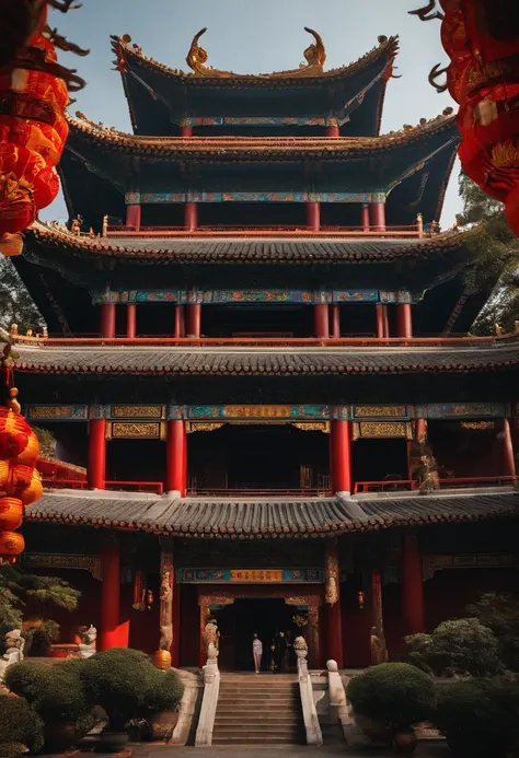 Chinese temple, Many people