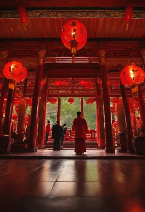 Chinese temple, Many people