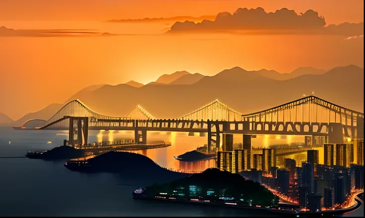 A glimpse of the Harbour-Zhuhai Bay Bridge