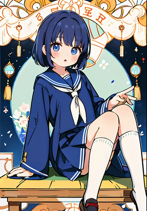 Allard Asian woman sitting on carpet in sailor uniform, japanese girl school uniform, loose coat collar sailor uniform, Anime girl cosplay, Anime girl in real life, Japanese school uniform, Sailor uniform, wearing a Japanese school uniform, JK school unifo...